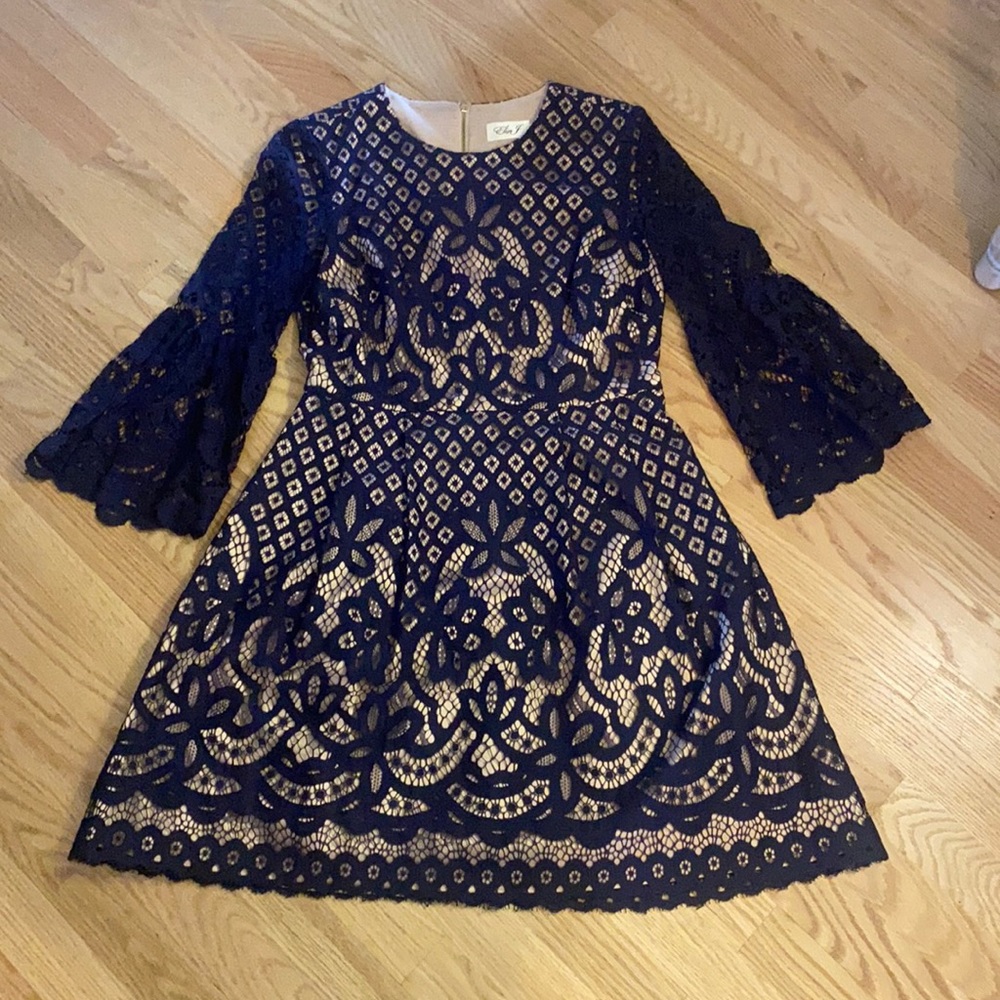 Eliza J bell sleeves fit and flare dress in size 6P